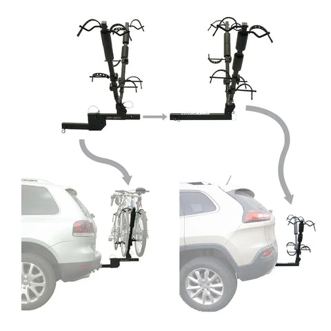 Lets Go Aero BikeWing V4 - Folding Tilt Up 2+2 Four Bike Hitch Rack