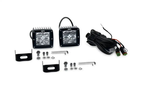Body Armor 4x4 30041 Cube LED Light Flood Pair With Wire Harness