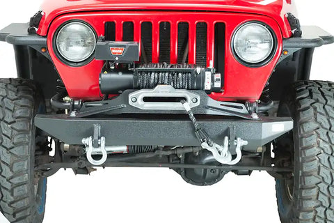 Fishbone Offroad FB21052 - Jeep TJ Winch Plate Steel 97-06 Wrangler Black Textured Powdercoat Piranha Series