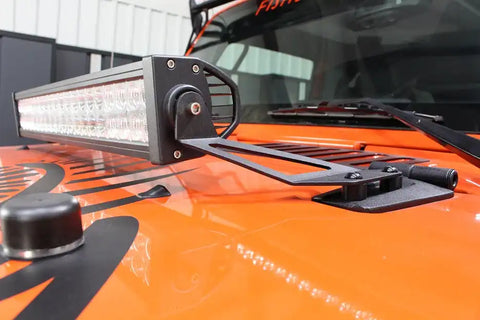 Fishbone Offroad FB21066 - Jeep JK Hood Light Mount Brackets 07-18 Wrangler