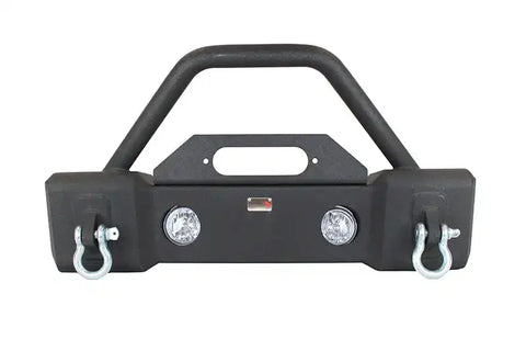 Fishbone Offroad FB22001 - Jeep JK Stubby Bumper W/Tube Guard 07-18 Wranger Black Texured Powercoated
