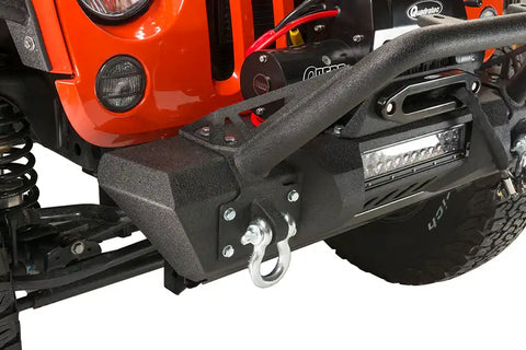 Fishbone Offroad FB22004 - Jeep JK Front Stubby Winch Bumper W/Tube Guard 07-18 Wranger Black Texured Powercoated