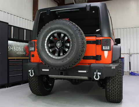 Fishbone Offroad FB22032 - Jeep JK Rear Bumper W/LED's 07-18 Wrangler Rubicon and Unlimited Steel Black Textured Powdercoat