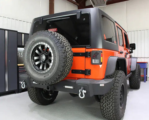 Fishbone Offroad FB22032 - Jeep JK Rear Bumper W/LED's 07-18 Wrangler Rubicon and Unlimited Steel Black Textured Powdercoat