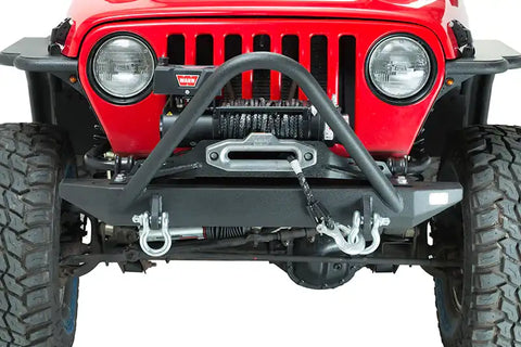 Fishbone Offroad FB22047 - Jeep TJ Front Bumper W/Stinger 97-06 Wrangler Rubicon and Unlimited Steel Black Textured Powdercoat Piranha Series