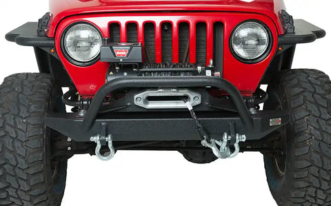 Fishbone Offroad FB22048 - Jeep TJ Front Bumper W/Winch Guard 97-06 Wrangler Rubicon and Unlimited Steel Black Textured Powdercoat Piranha Series