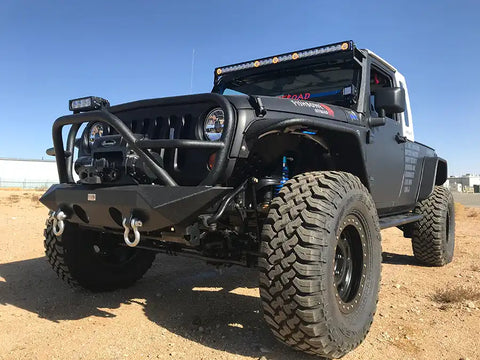 Fishbone Offroad FB22062 - Jeep JK Front Winch Bumper W/Grille Guard 07-18 Wrangler Manowar Series