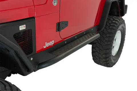 Fishbone Offroad FB23028 - Jeep TJ Rock Slider W/Tube Step 97-06 Wrangler Steel Black Textured Powdercoat
