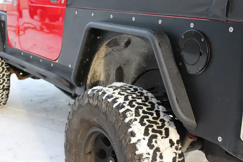 Fishbone Offroad FB23029R - Jeep TJ Tube Fenders Rear 3 Inch Flare 97-06 Wrangler Steel Black Textured Powdercoat