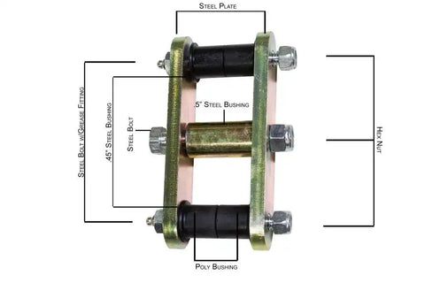 Fishbone Offroad FB27222 - Front or Rear Greaseable Shackles For 46-75 Jeep CJ-5