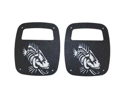 Fishbone Offroad FB31044 - Jeep Wrangler CJ YJ TJ Tail Light Covers Black Textured Powdercoat