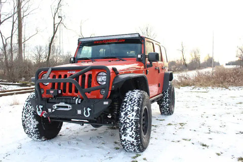 Fishbone Offroad FB33006 - Jeep JK Tube Fenders 07-18 Wrangler Front/Rear Set Of 4 Aluminum Black Textured Powdercoat