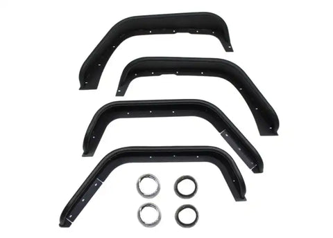 Fishbone Offroad FB33006 - Jeep JK Tube Fenders 07-18 Wrangler Front/Rear Set Of 4 Aluminum Black Textured Powdercoat