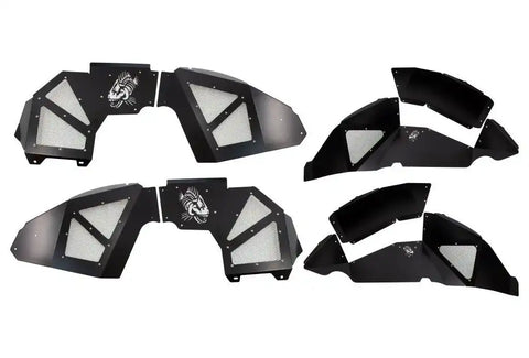 Fishbone Offroad FB33130 - Jeep JL Inner Fenders For 18-Current Wrangler Front/Rear Set of 4 Aluminum Black Powdercoat