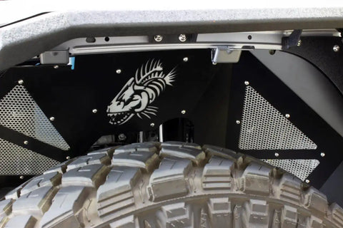 Fishbone Offroad FB33130F - Jeep JL Inner Fenders For 18-Current Wrangler JL, 2020-Current JT Gladiator Front Pair Aluminum Black Powdercoat