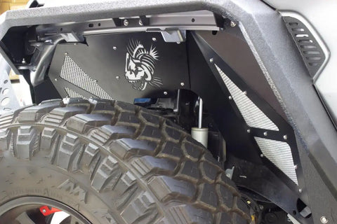 Fishbone Offroad FB33130 - Jeep JL Inner Fenders For 18-Current Wrangler Front/Rear Set of 4 Aluminum Black Powdercoat