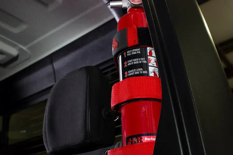 Fishbone Offroad FB55155 - Fire Extinguisher Holder for Padded Roll Bar Red