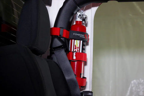 Fishbone Offroad FB55155 - Fire Extinguisher Holder for Padded Roll Bar Red