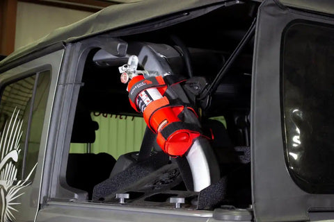 Fishbone Offroad FB55155 - Fire Extinguisher Holder for Padded Roll Bar Red