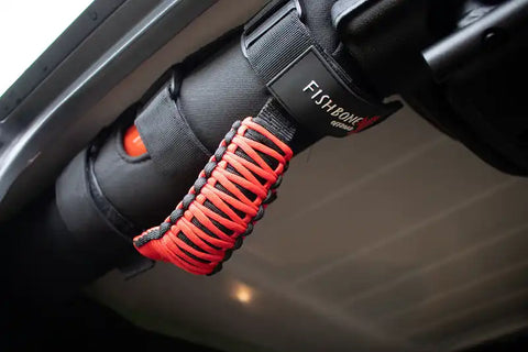 Fishbone Offroad FB55280 - Paracord Grab Handles w/Three Straps Red