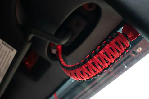 Fishbone Offroad FB55284 - Paracord Grab Handles for A Pillar Sound Bar 07-18 Wrangler JK Red