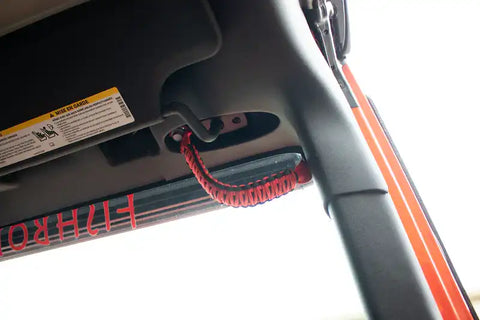 Fishbone Offroad FB55284 - Paracord Grab Handles for A Pillar Sound Bar 07-18 Wrangler JK Red