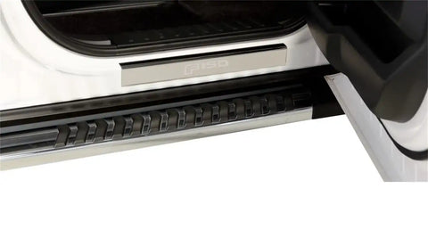 Putco 95180FD - Cargo Door Sill Protector Stainless Steel 2 pc. w/Super Duty Logo