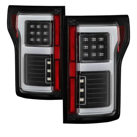 Spyder Automotive 5085313 Tail Light Assembly LED Clear/ Red Lens Bar Style Black