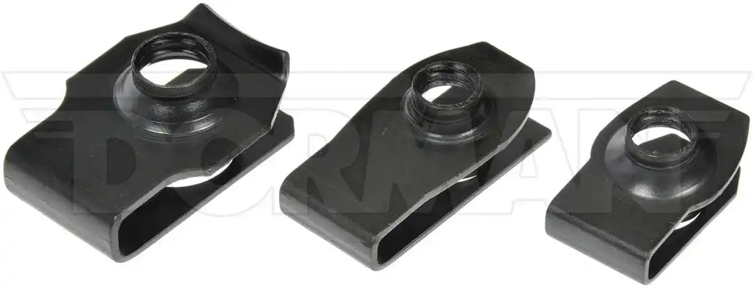Dorman 961-325D Clip Nut OE Solutions ™ U Type 5/16 Inch -18 And 3/8 Inch-16 Right Hand Thread 1.33 And 0.98 Inch Length Black Steel Pack Of 5