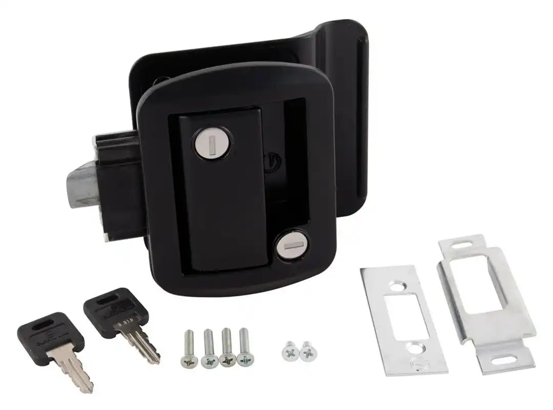 AP Products 013-570 Entry Door Latch Travel Trailer Lock Black With Keys
