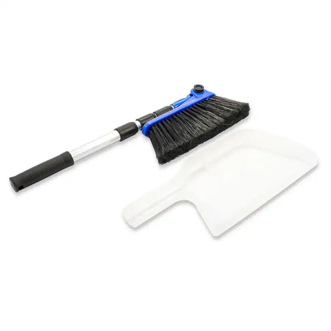 Camco 43623 Broom Adjustable Angle Head Telescoping 24 Inch to 52 Inch Length Handle Soft Bristled Head Aluminum Handle