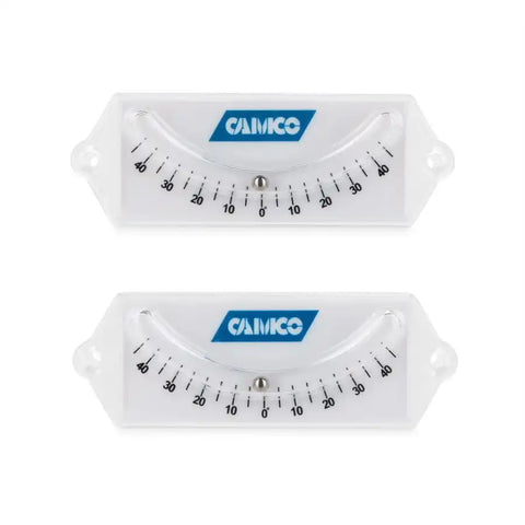 Camco 25553 RV Level Curve Ball Type Side-to-Side and Front- to-Rear Leveling Screw On Mount Set of 2