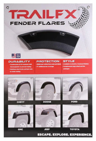 TrailFX TFXFFDISP Point Of Purchase Display Fender Flare Display with Sample