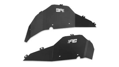 Body Armor JL-6101 Fender Well Liner Powder Coated Black Aluminum Set Of 2 With 
