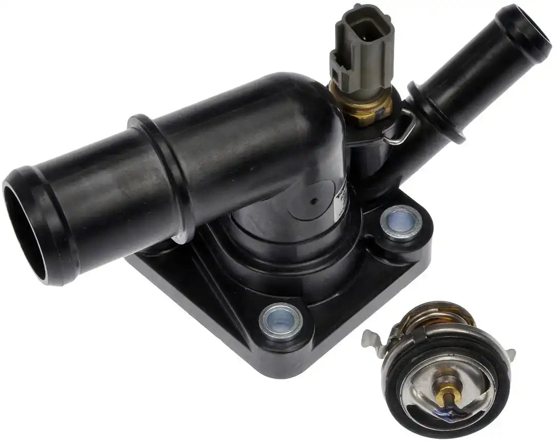 Dorman 902-784 Thermostat Housing OE Solutions ™ OE Replacement 90 Degree Neck Black Plastic With Gasket/ Thermostat/ Sensor