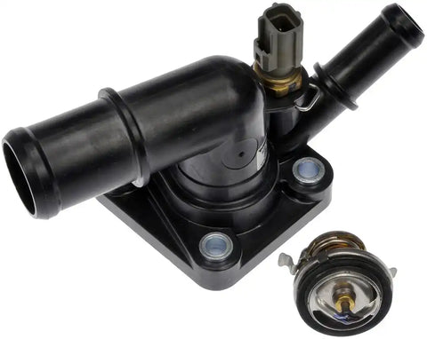 Dorman 902-784 Thermostat Housing OE Solutions ™ OE Replacement 90 Degree Neck Black Plastic With Gasket/ Thermostat/ Sensor