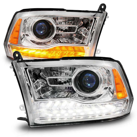 ANZO USA 111610 Headlight Assembly Halogen Bulb Projector Beam With Sequential Sig