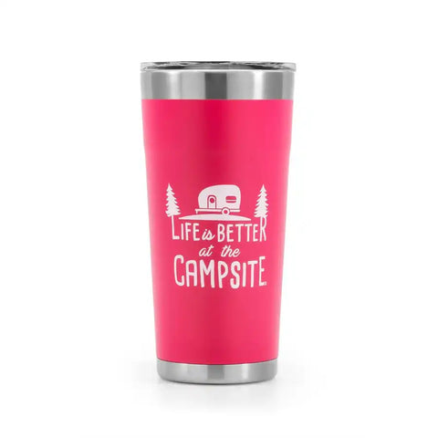 Camco 53061 Travel Mug Life Is Better At The Campsite  20 Ounce BPA Free Lid With