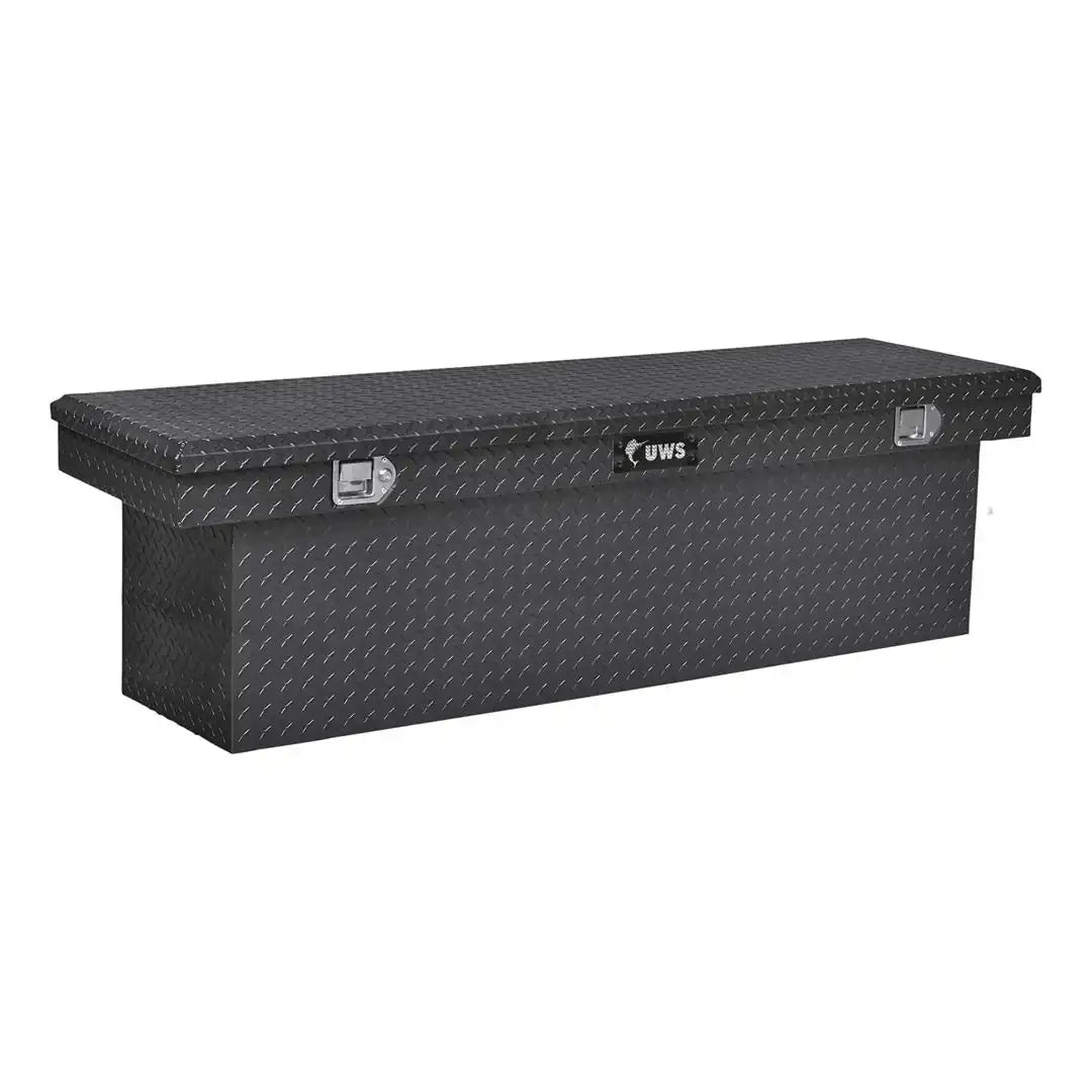 UWS TBSD-69-BLK Tool Box Crossover Deep Single Lid Diamond Tread Black Aluminum