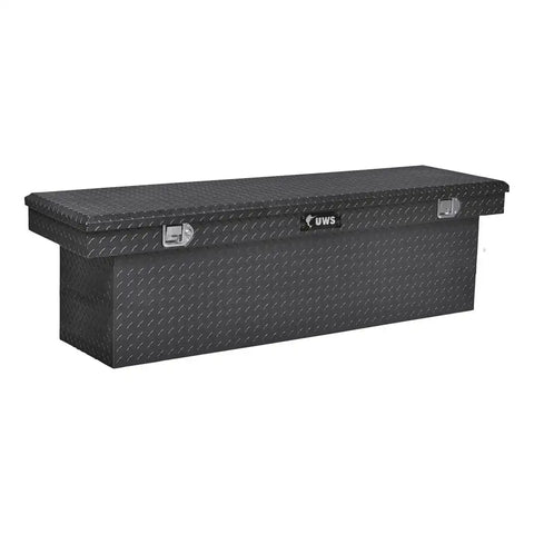 UWS TBSD-69-BLK Tool Box Crossover Deep Single Lid Diamond Tread Black Aluminum