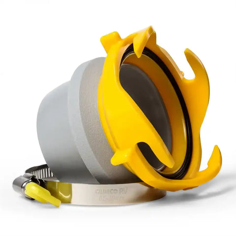 Camco 39481 Sewer Hose Connector Revolution For Connecting Sewer Hose to RV Swivel Bayonet Fitting With Clamp