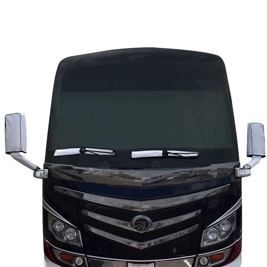 Adco 3678 Mirror And Wiper Blade Cover Set For Class A Bus White Fabric With 2 Wi