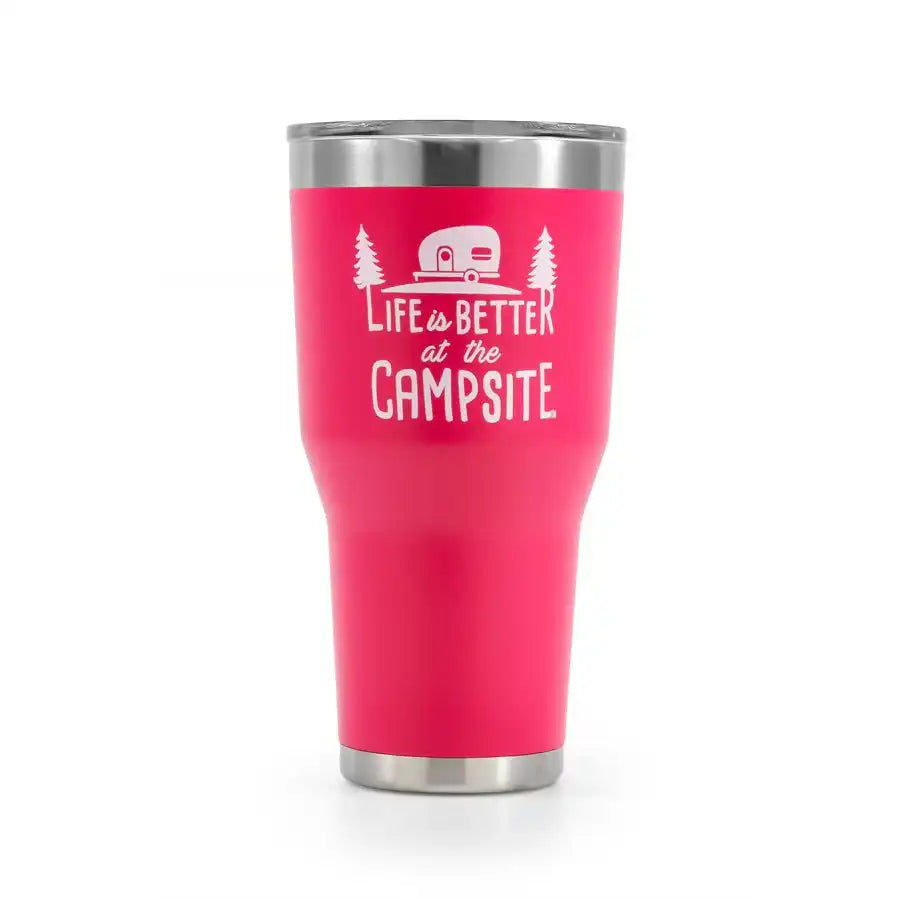 Camco 53062 Travel Mug Life Is Better At The Campsite  30 Ounce BPA Free Lid With
