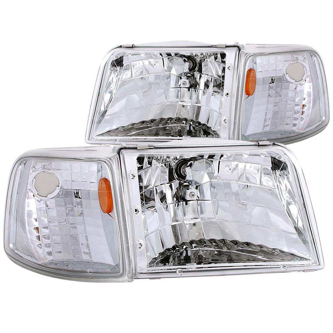 ANZO USA 111119 Headlight Assembly Crystal Clear Halogen Bulb Projector Beam Clea