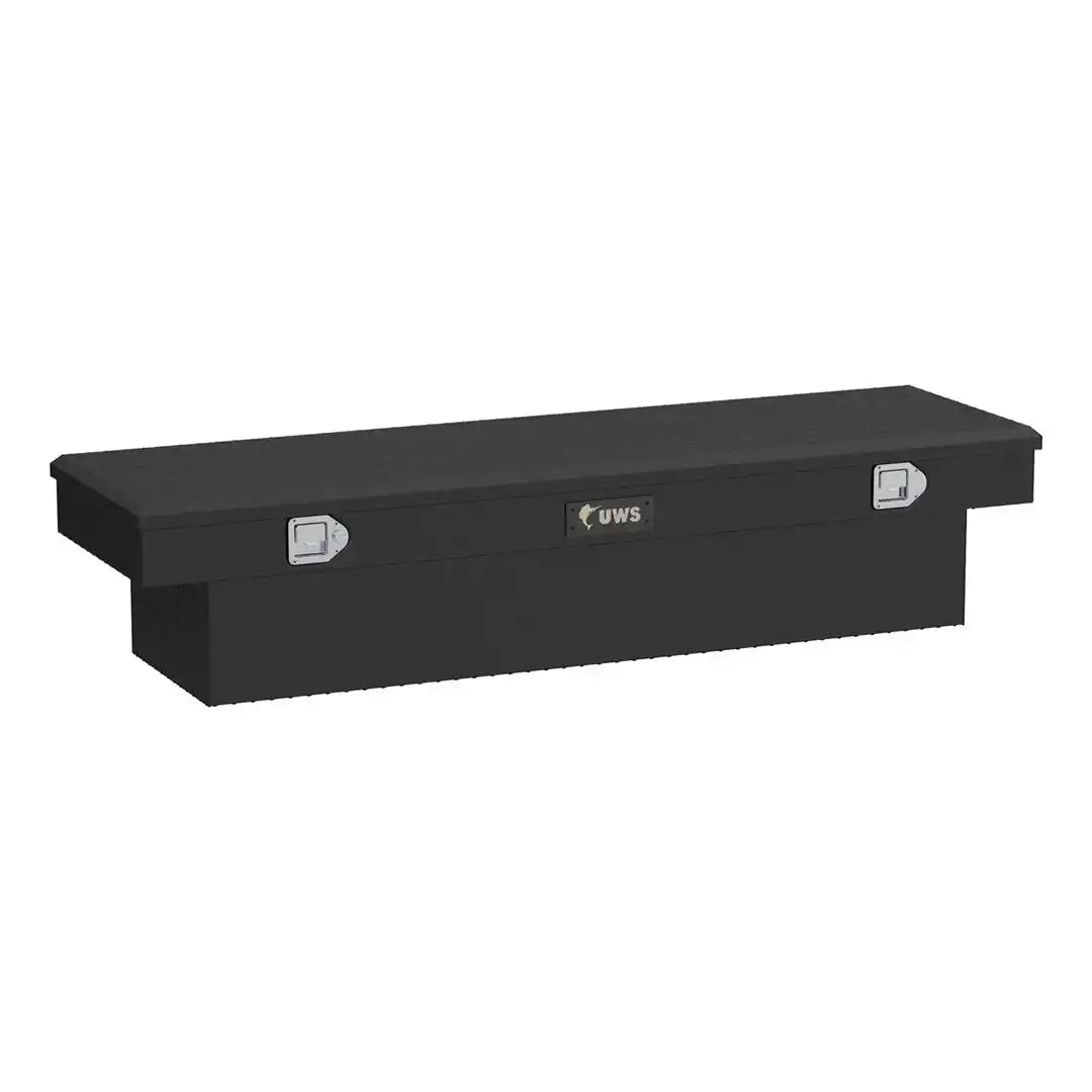 UWS TBS-69-MB Tool Box Crossover Single Lid Diamond Tread Matte Black Aluminum 