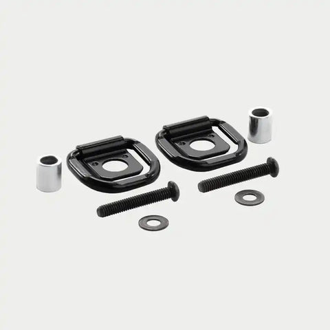 Decked A0087-RING-BLK D-Ring 400 Pound Per D-Ring Black Steel Set Of 2 With Moun