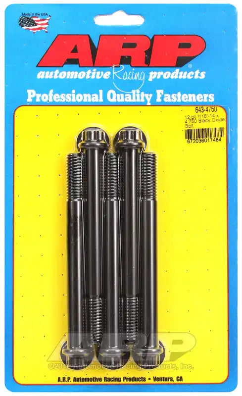 ARP Auto Racing 643-4750 Bolt Standard Bolt 7/16 Inch - 14 Thread Size 4.750 inch 