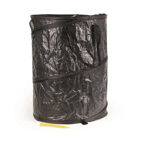 Camco 42893 Trash Can Round Collapsible 18 Inch Diameter x 24 Inch Height Black