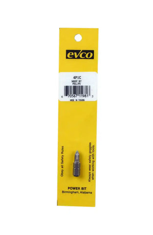AP Products 009-42P1C Screw Bit #1 Point Size/ 1/4 Inch x 2 Inch Bit Size Phillips 