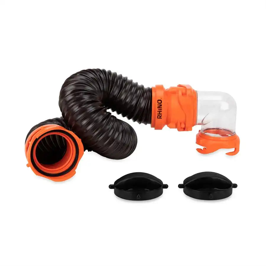 Camco 39768 Sewer Hose RhinoFLEX ™ Tote Tank Hose Kit 3 Foot Length 23 Mils Polyolefin Reinforced With Steel Wire